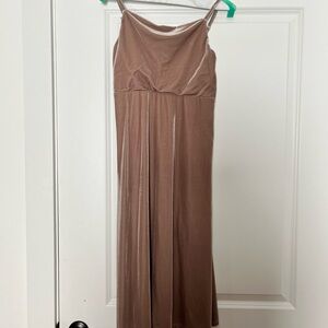 Elegant Tan Velvet Dress